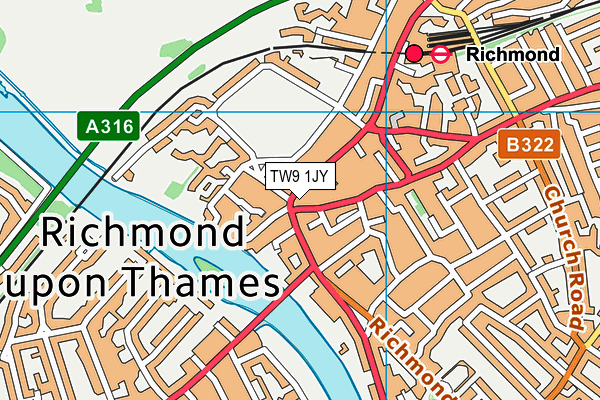 TW9 1JY map - OS VectorMap District (Ordnance Survey)