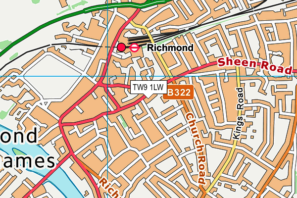 TW9 1LW map - OS VectorMap District (Ordnance Survey)