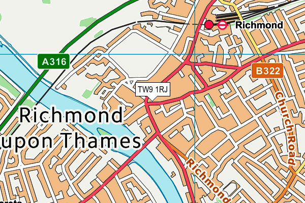 TW9 1RJ map - OS VectorMap District (Ordnance Survey)