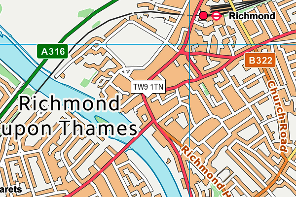 TW9 1TN map - OS VectorMap District (Ordnance Survey)