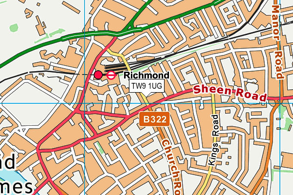 TW9 1UG map - OS VectorMap District (Ordnance Survey) TW9 1UG map - OS VectorMap District (Ordnance Survey)
