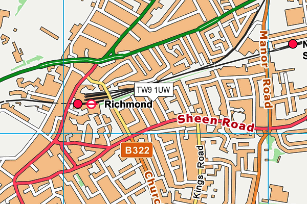TW9 1UW map - OS VectorMap District (Ordnance Survey)