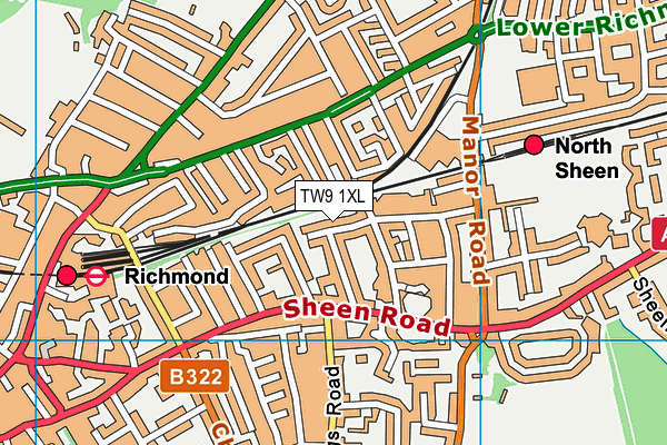 TW9 1XL map - OS VectorMap District (Ordnance Survey)