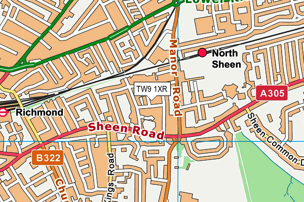 TW9 1XR map - OS VectorMap District (Ordnance Survey) TW9 1XR map - OS VectorMap District (Ordnance Survey)