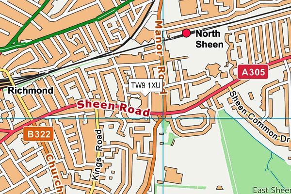 TW9 1XU map - OS VectorMap District (Ordnance Survey)