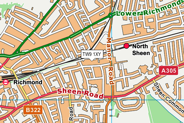 TW9 1XY map - OS VectorMap District (Ordnance Survey) TW9 1XY map - OS VectorMap District (Ordnance Survey)