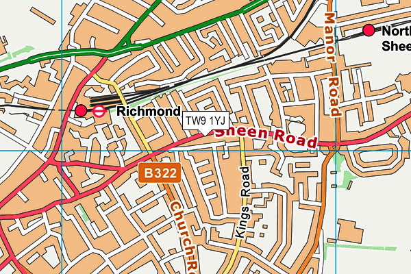 TW9 1YJ map - OS VectorMap District (Ordnance Survey) TW9 1YJ map - OS VectorMap District (Ordnance Survey)