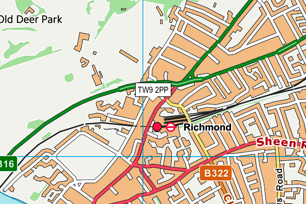 TW9 2PP map - OS VectorMap District (Ordnance Survey) TW9 2PP map - OS VectorMap District (Ordnance Survey)