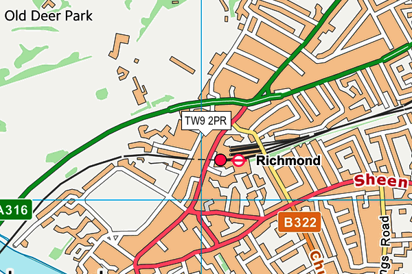 TW9 2PR map - OS VectorMap District (Ordnance Survey) TW9 2PR map - OS VectorMap District (Ordnance Survey)