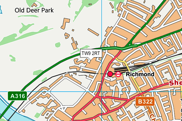 TW9 2RT map - OS VectorMap District (Ordnance Survey) TW9 2RT map - OS VectorMap District (Ordnance Survey)