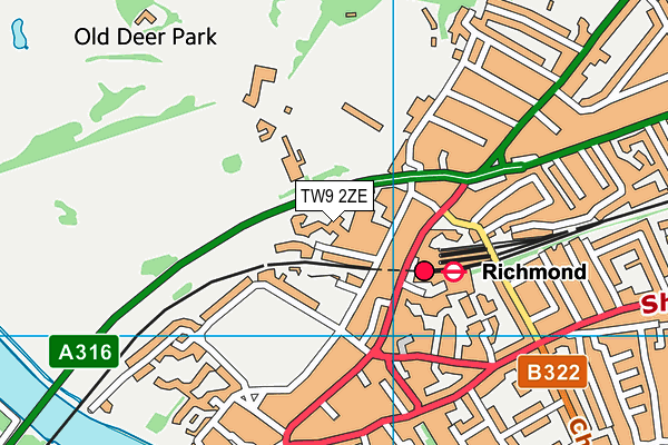 TW9 2ZE map - OS VectorMap District (Ordnance Survey) TW9 2ZE map - OS VectorMap District (Ordnance Survey)