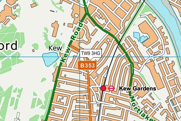 TW9 3HG map - OS VectorMap District (Ordnance Survey) TW9 3HG map - OS VectorMap District (Ordnance Survey)
