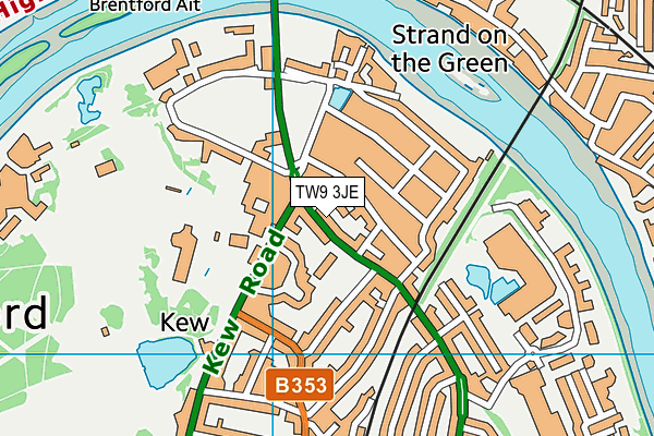 TW9 3JE map - OS VectorMap District (Ordnance Survey) TW9 3JE map - OS VectorMap District (Ordnance Survey)
