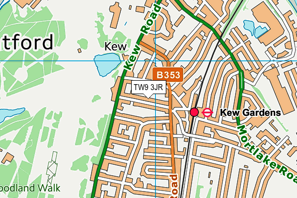 TW9 3JR map - OS VectorMap District (Ordnance Survey) TW9 3JR map - OS VectorMap District (Ordnance Survey)