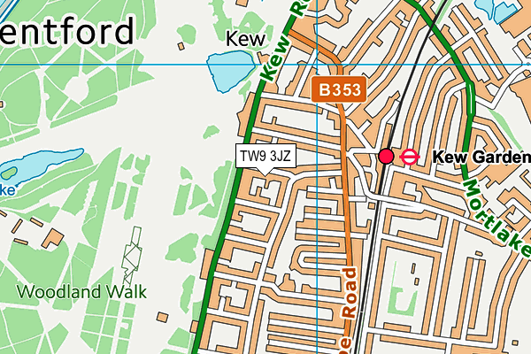 TW9 3JZ map - OS VectorMap District (Ordnance Survey) TW9 3JZ map - OS VectorMap District (Ordnance Survey)