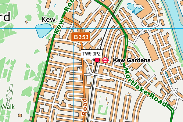 TW9 3PZ map - OS VectorMap District (Ordnance Survey)