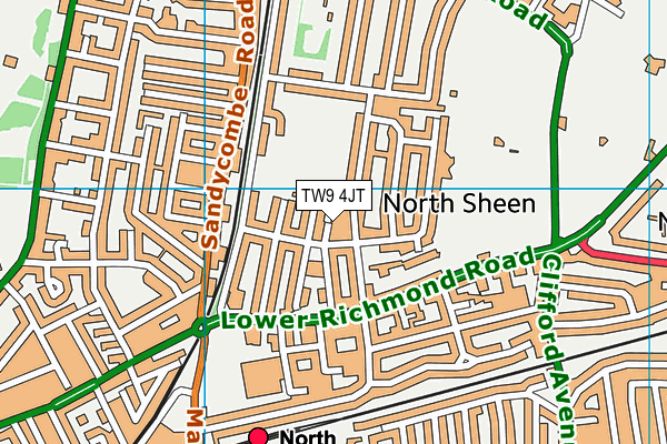 TW9 4JT map - OS VectorMap District (Ordnance Survey) TW9 4JT map - OS VectorMap District (Ordnance Survey)
