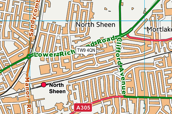 TW9 4QN map - OS VectorMap District (Ordnance Survey) TW9 4QN map - OS VectorMap District (Ordnance Survey)
