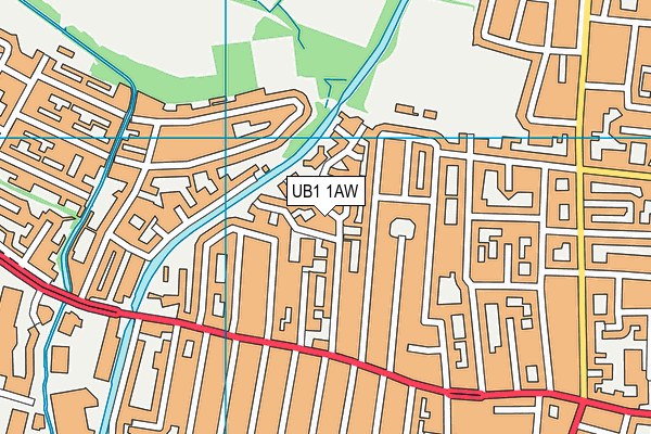 UB1 1AW map - OS VectorMap District (Ordnance Survey) UB1 1AW map - OS VectorMap District (Ordnance Survey)