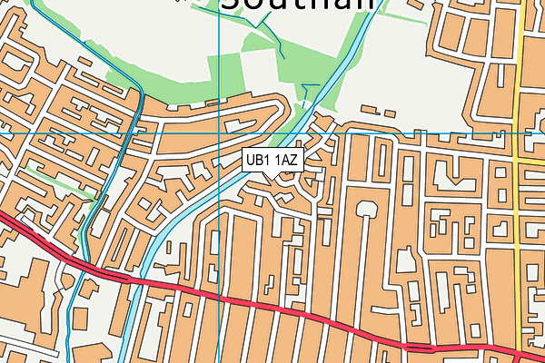 UB1 1AZ map - OS VectorMap District (Ordnance Survey) UB1 1AZ map - OS VectorMap District (Ordnance Survey)