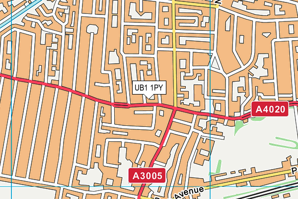 UB1 1PY map - OS VectorMap District (Ordnance Survey) UB1 1PY map - OS VectorMap District (Ordnance Survey)