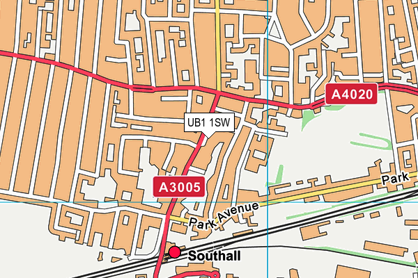 UB1 1SW map - OS VectorMap District (Ordnance Survey) UB1 1SW map - OS VectorMap District (Ordnance Survey)