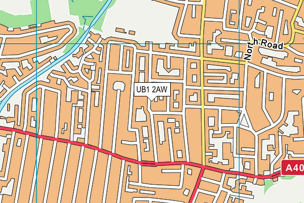 UB1 2AW map - OS VectorMap District (Ordnance Survey) UB1 2AW map - OS VectorMap District (Ordnance Survey)