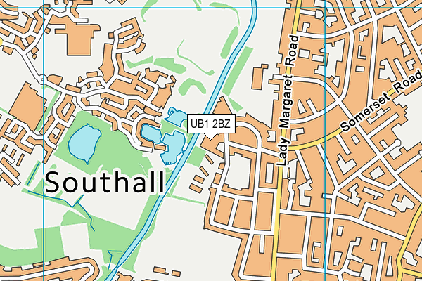 UB1 2BZ map - OS VectorMap District (Ordnance Survey) UB1 2BZ map - OS VectorMap District (Ordnance Survey)