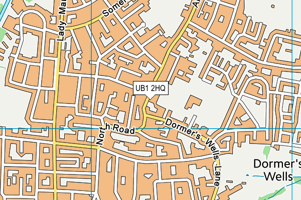 UB1 2HQ map - OS VectorMap District (Ordnance Survey) UB1 2HQ map - OS VectorMap District (Ordnance Survey)