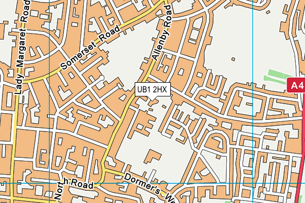 UB1 2HX map - OS VectorMap District (Ordnance Survey) UB1 2HX map - OS VectorMap District (Ordnance Survey)