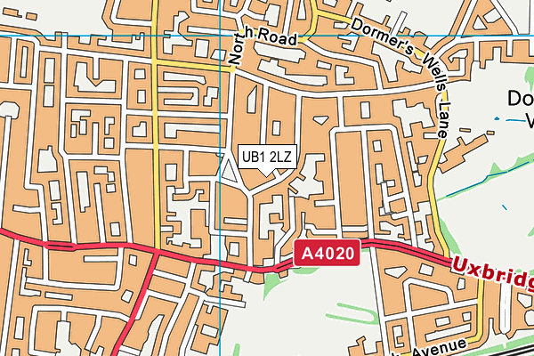 UB1 2LZ map - OS VectorMap District (Ordnance Survey) UB1 2LZ map - OS VectorMap District (Ordnance Survey)