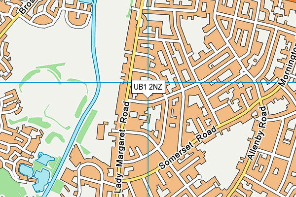 UB1 2NZ map - OS VectorMap District (Ordnance Survey) UB1 2NZ map - OS VectorMap District (Ordnance Survey)