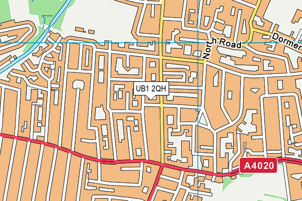 UB1 2QH map - OS VectorMap District (Ordnance Survey)