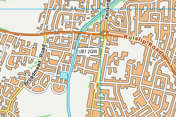 UB1 2QW map - OS VectorMap District (Ordnance Survey) UB1 2QW map - OS VectorMap District (Ordnance Survey)