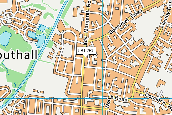 UB1 2RU map - OS VectorMap District (Ordnance Survey) UB1 2RU map - OS VectorMap District (Ordnance Survey)