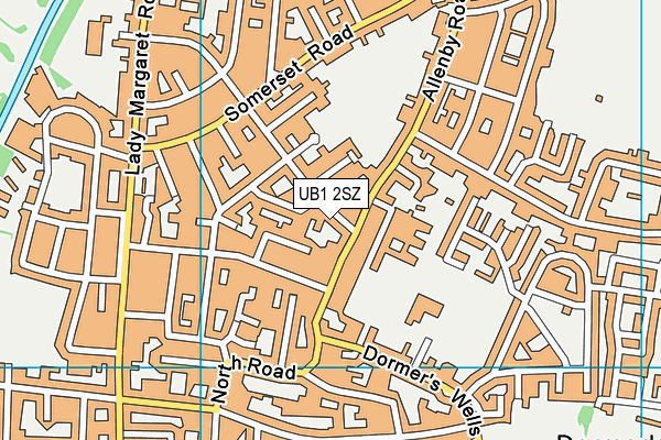 UB1 2SZ map - OS VectorMap District (Ordnance Survey) UB1 2SZ map - OS VectorMap District (Ordnance Survey)