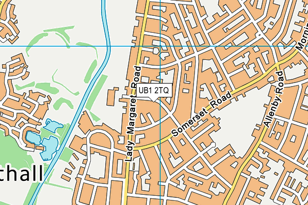 UB1 2TQ map - OS VectorMap District (Ordnance Survey) UB1 2TQ map - OS VectorMap District (Ordnance Survey)
