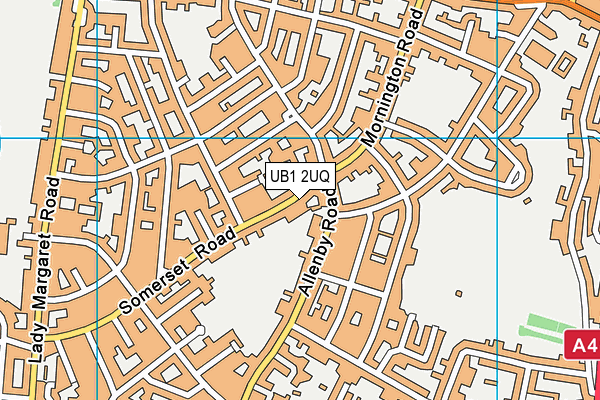UB1 2UQ map - OS VectorMap District (Ordnance Survey) UB1 2UQ map - OS VectorMap District (Ordnance Survey)