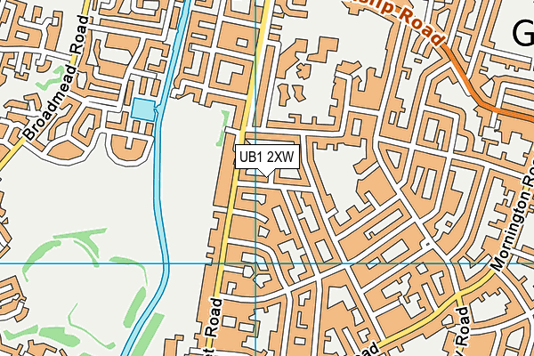 UB1 2XW map - OS VectorMap District (Ordnance Survey) UB1 2XW map - OS VectorMap District (Ordnance Survey)