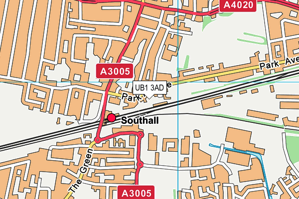 UB1 3AD map - OS VectorMap District (Ordnance Survey) UB1 3AD map - OS VectorMap District (Ordnance Survey)