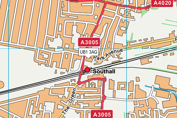 UB1 3AG map - OS VectorMap District (Ordnance Survey) UB1 3AG map - OS VectorMap District (Ordnance Survey)