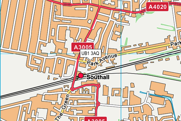 UB1 3AQ map - OS VectorMap District (Ordnance Survey) UB1 3AQ map - OS VectorMap District (Ordnance Survey)