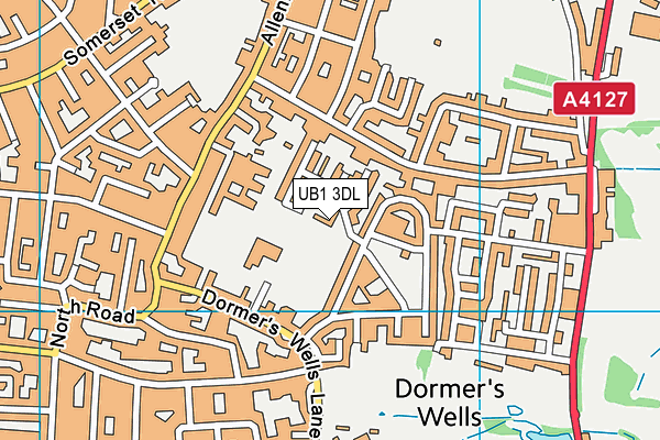UB1 3DL map - OS VectorMap District (Ordnance Survey) UB1 3DL map - OS VectorMap District (Ordnance Survey)