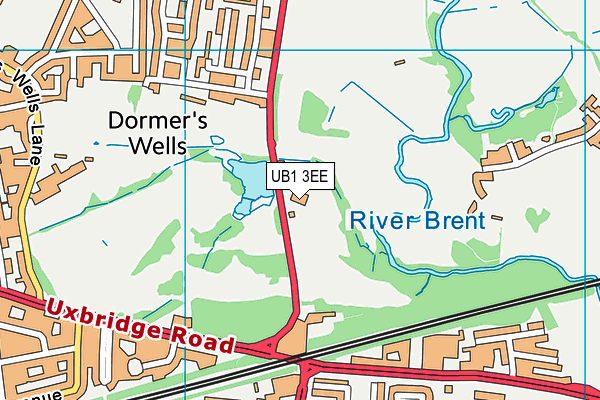UB1 3EE map - OS VectorMap District (Ordnance Survey)