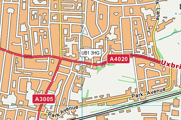 UB1 3HG map - OS VectorMap District (Ordnance Survey) UB1 3HG map - OS VectorMap District (Ordnance Survey)