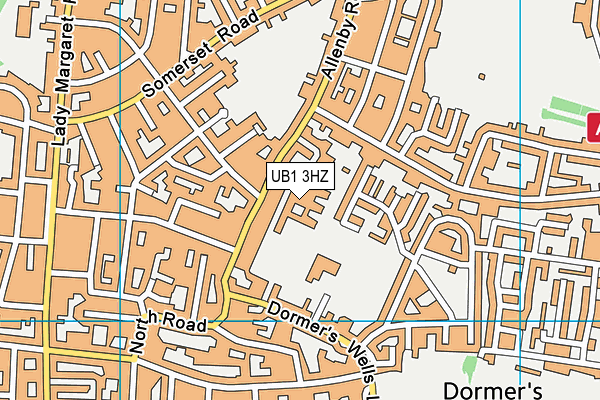 UB1 3HZ map - OS VectorMap District (Ordnance Survey) UB1 3HZ map - OS VectorMap District (Ordnance Survey)