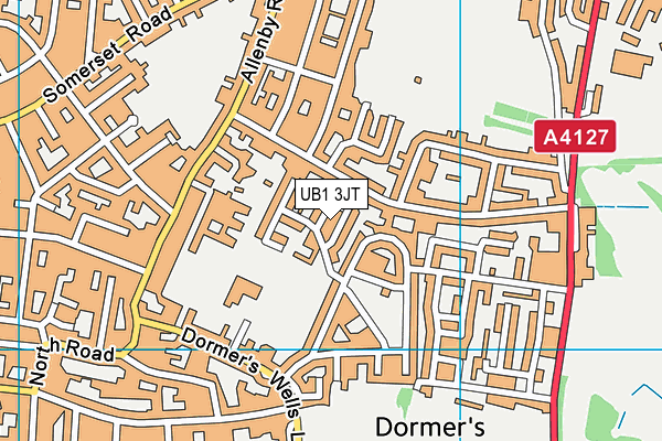 UB1 3JT map - OS VectorMap District (Ordnance Survey) UB1 3JT map - OS VectorMap District (Ordnance Survey)
