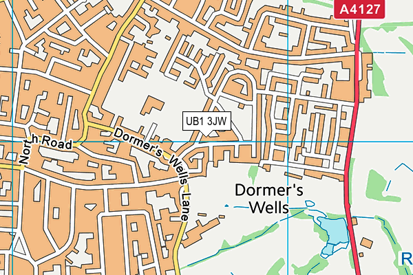 UB1 3JW map - OS VectorMap District (Ordnance Survey)