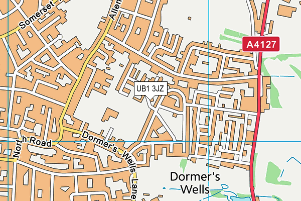 UB1 3JZ map - OS VectorMap District (Ordnance Survey) UB1 3JZ map - OS VectorMap District (Ordnance Survey)