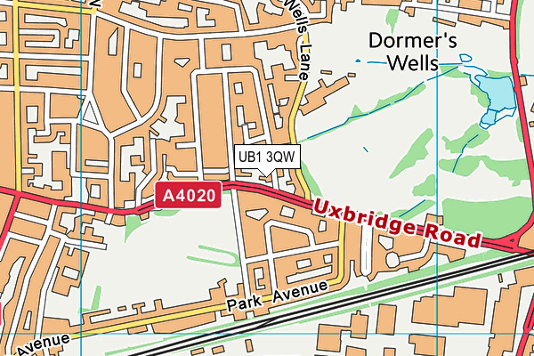 UB1 3QW map - OS VectorMap District (Ordnance Survey) UB1 3QW map - OS VectorMap District (Ordnance Survey)
